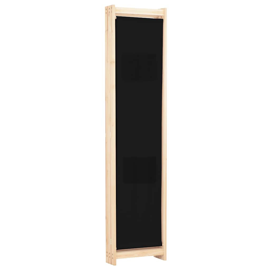 vidaXL 3-Panel Room Divider Black 120x170x4 cm Fabric 4