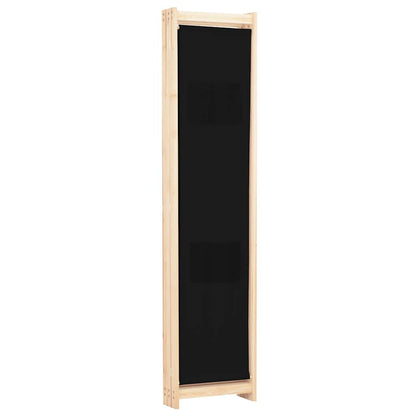 vidaXL 3-Panel Room Divider Black 120x170x4 cm Fabric 4