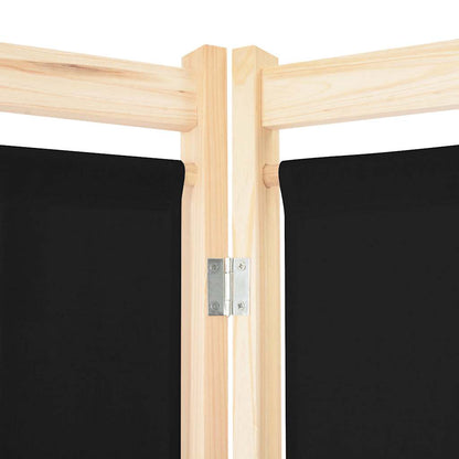 vidaXL 3-Panel Room Divider Black 120x170x4 cm Fabric 5