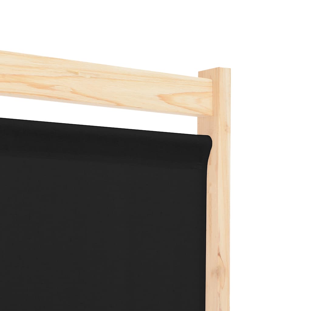 vidaXL 3-Panel Room Divider Black 120x170x4 cm Fabric 6