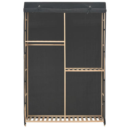 vidaXL Wardrobe | Grey | Cotton, Polyester, Solid Fir Wood | Medium | Wardrobe 2
