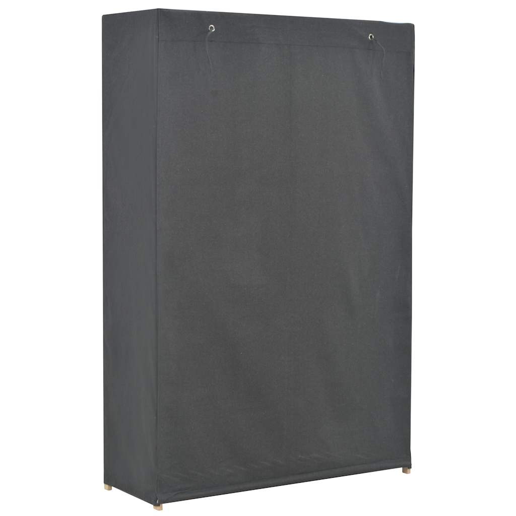 vidaXL Wardrobe | Grey | Cotton, Polyester, Solid Fir Wood | Medium | Wardrobe 3
