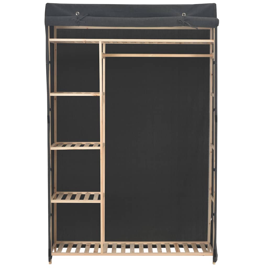 vidaXL Wardrobe | Grey | Cotton and Polyester fabric with Fir wood frame 2