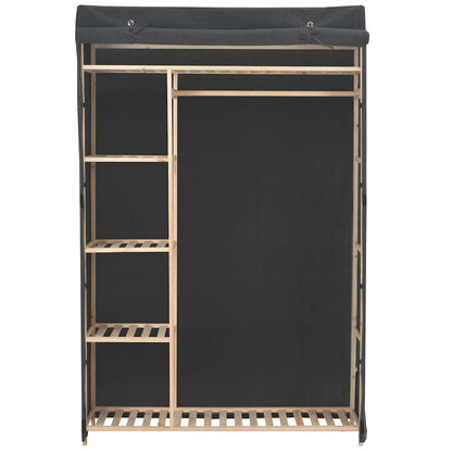 vidaXL Wardrobe | Grey | Cotton and Polyester fabric with Fir wood frame 2