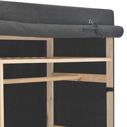vidaXL Wardrobe | Grey | Cotton and Polyester fabric with Fir wood frame 4