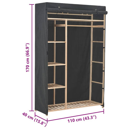 vidaXL Wardrobe | Grey | Cotton and Polyester fabric with Fir wood frame 6