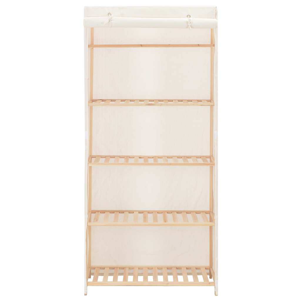 vidaXL Wardrobe | White | Cotton, Polyester, Solid fir wood | 79x40x170 cm 2