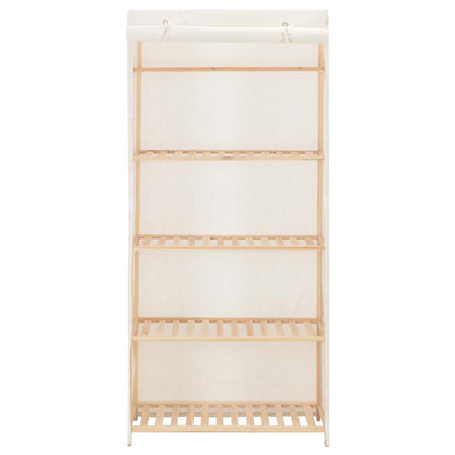 vidaXL Wardrobe | White | Cotton, Polyester, Solid fir wood | 79x40x170 cm 2