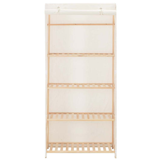 vidaXL Wardrobe | White | Cotton, Polyester, Solid fir wood | 79x40x170 cm 2