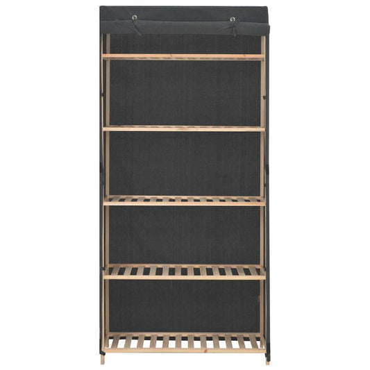 vidaXL Wardrobe | Grey | Cotton 55%, Polyester 45%, Wooden frame | 79x40x170 cm 2