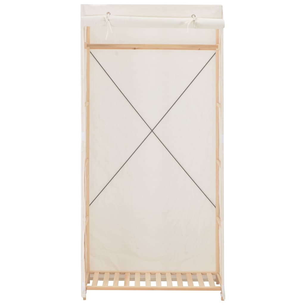 vidaXL Wardrobe | White | Fabric and solid fir wood frame | 79 x 40 x 170 cm 2
