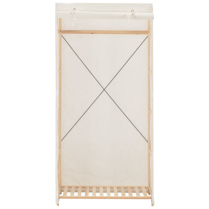 vidaXL Wardrobe | White | Fabric and solid fir wood frame | 79 x 40 x 170 cm 2