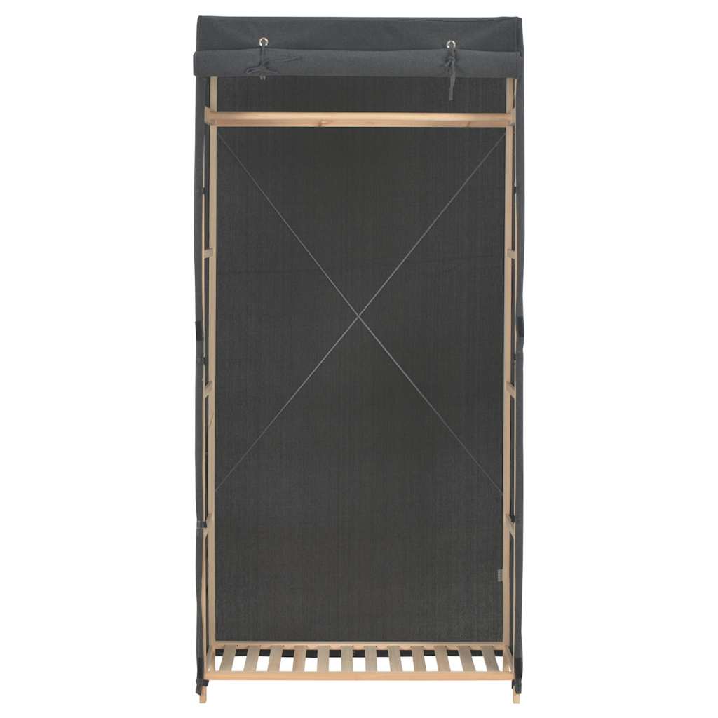 vidaXL Wardrobe | Grey | 60% Cotton, 40% Polyester Fabric, Solid Fir Wood 2