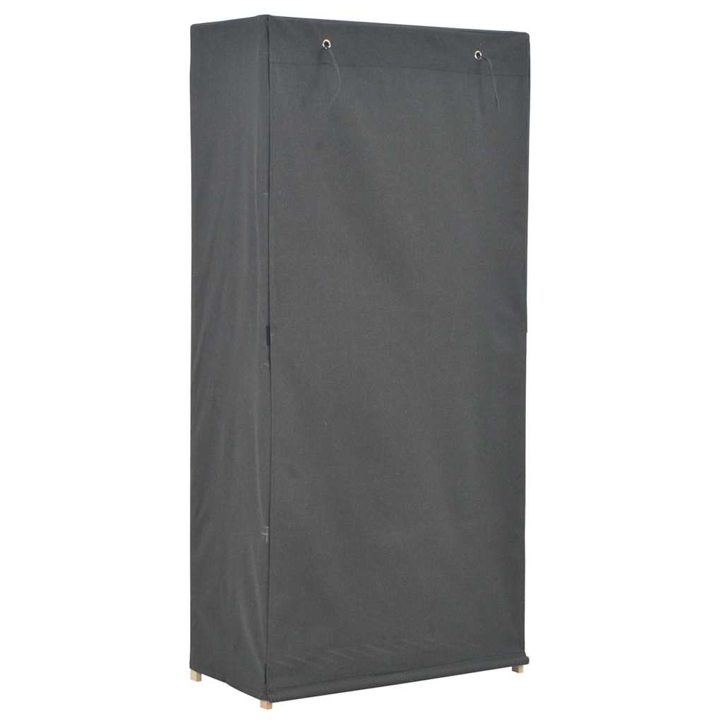 vidaXL Wardrobe | Grey | 60% Cotton, 40% Polyester Fabric, Solid Fir Wood 3