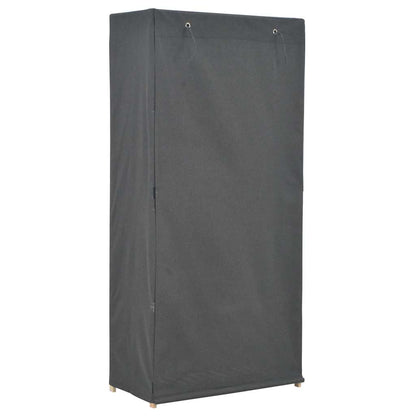 vidaXL Wardrobe | Grey | 60% Cotton, 40% Polyester Fabric, Solid Fir Wood 3