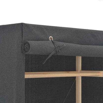 vidaXL Wardrobe | Grey | 60% Cotton, 40% Polyester Fabric, Solid Fir Wood 4