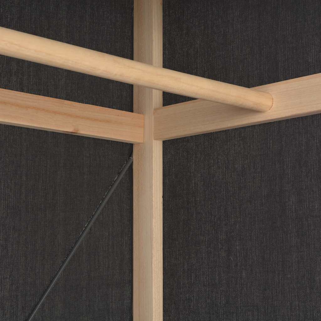 vidaXL Wardrobe | Grey | 60% Cotton, 40% Polyester Fabric, Solid Fir Wood 5