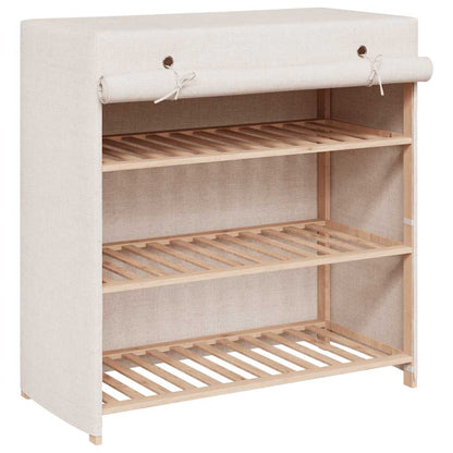 vidaXL Shoe Cabinet | White | Fabric and solid fir wood | Medium | Lightweight 2