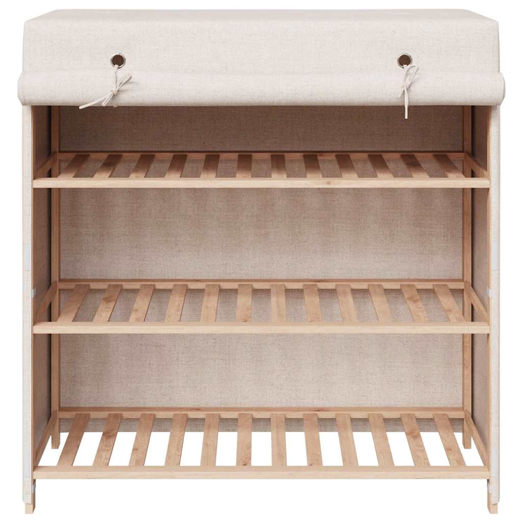 vidaXL Shoe Cabinet | White | Fabric and solid fir wood | Medium | Lightweight 4