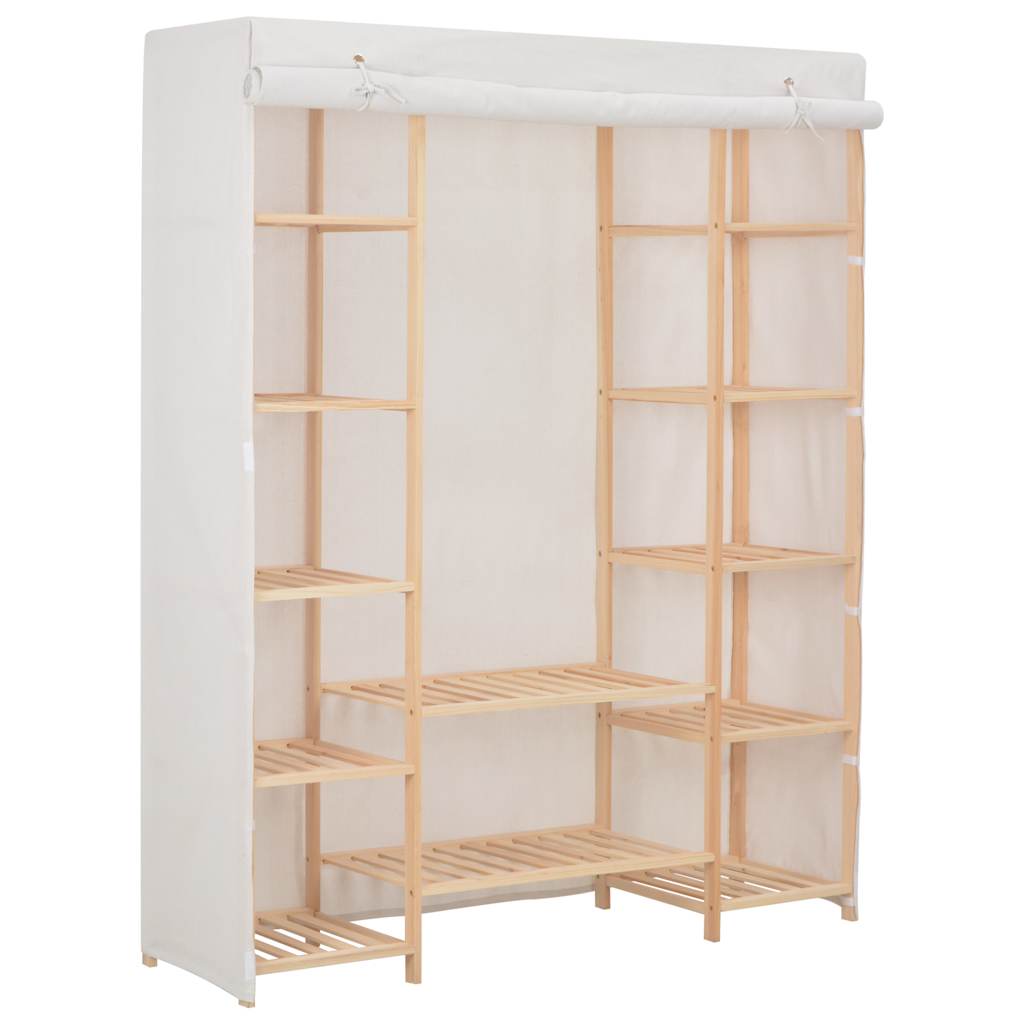 vidaXL Wardrobe | White | Fir wood | 135x40x170 cm | Wardrobe | Rectangular 1