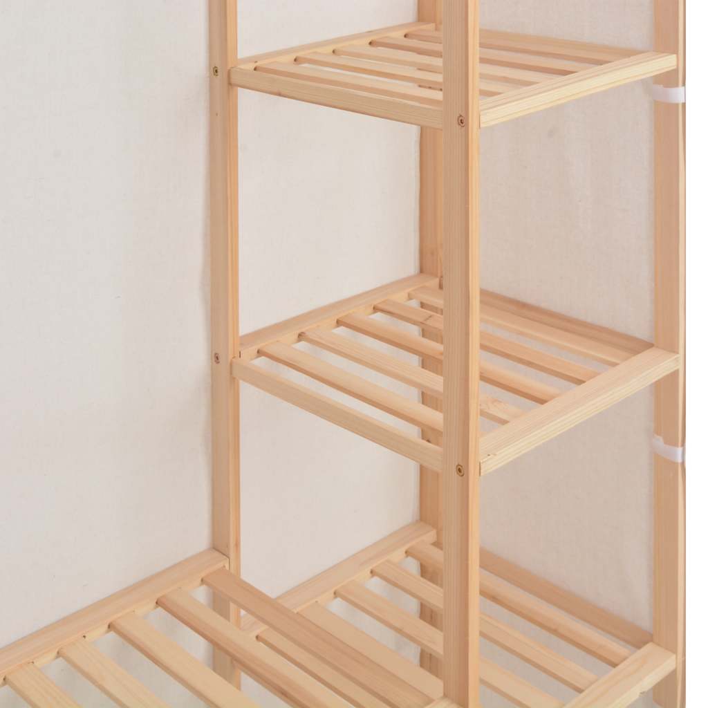 vidaXL Wardrobe | White | Fir wood | 135x40x170 cm | Wardrobe | Rectangular 5