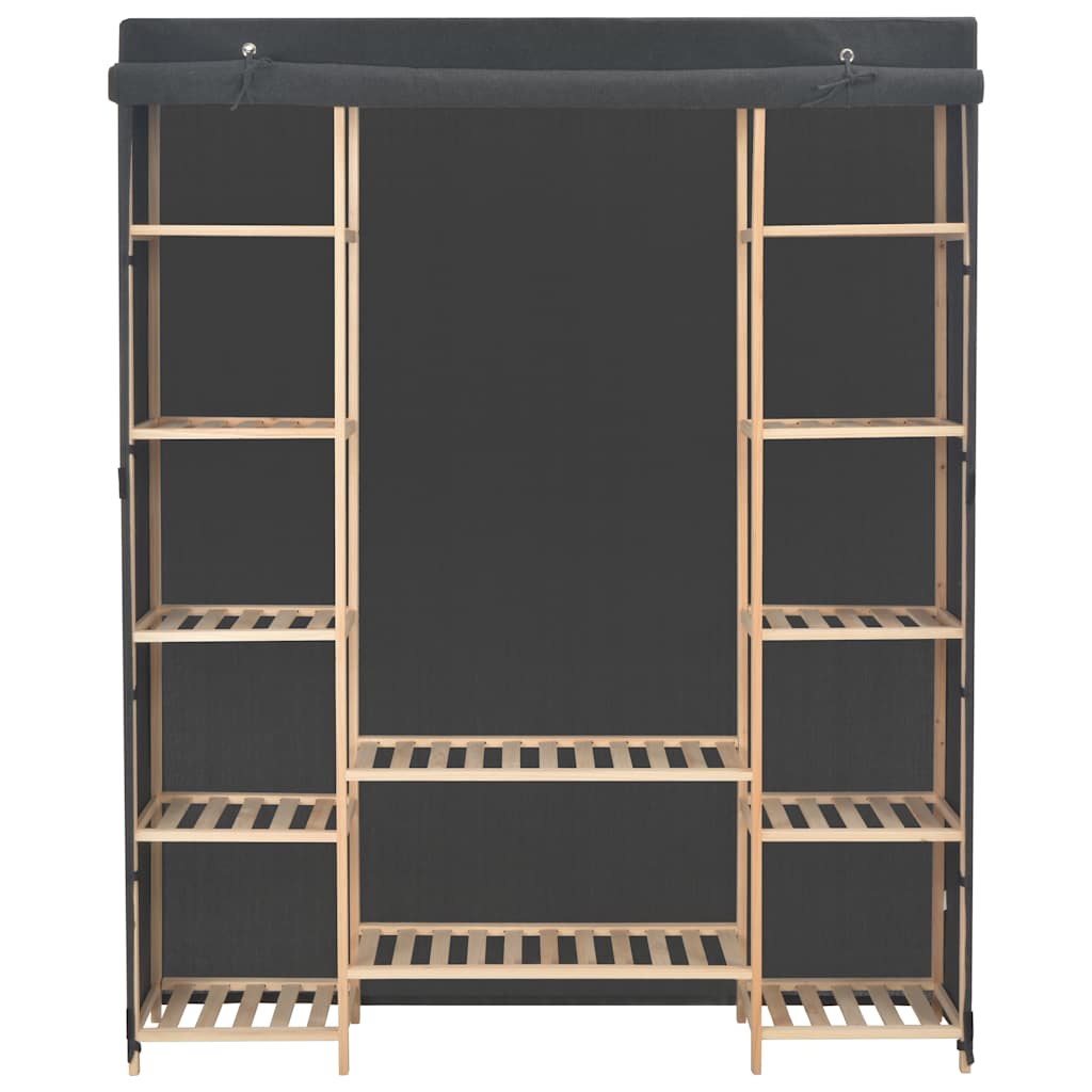 vidaXL Wardrobe | Grey | Fabric and solid fir wood | 135 cm x 40 cm x 170 cm 2