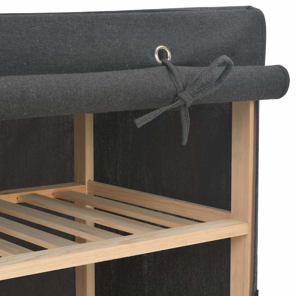 vidaXL Wardrobe | Grey | Fabric and solid fir wood | 135 cm x 40 cm x 170 cm 4
