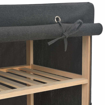 vidaXL Wardrobe | Grey | Fabric and solid fir wood | 135 cm x 40 cm x 170 cm 4