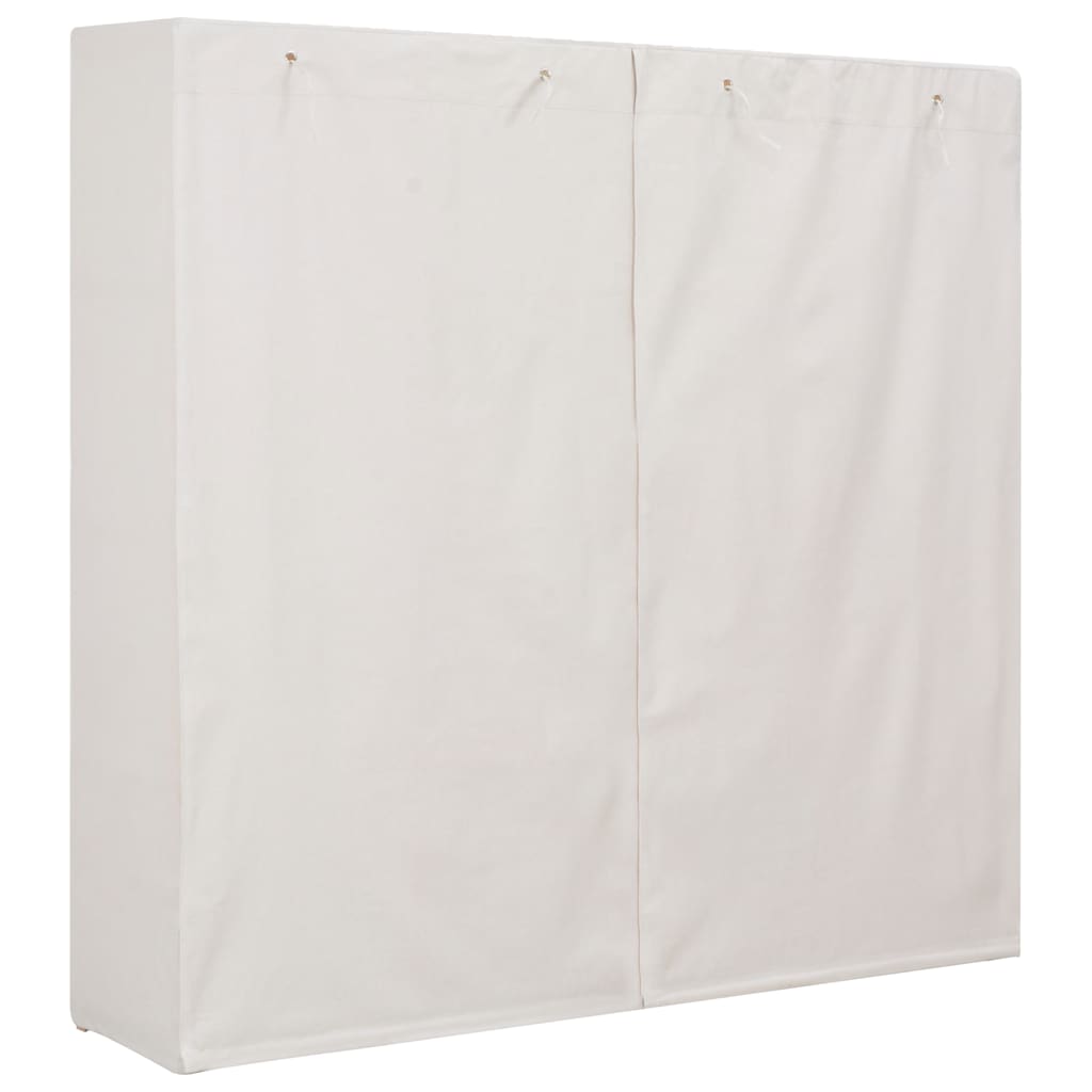 vidaXL Wardrobe | White | Cotton and Polyester fabric, Solid fir wood 3