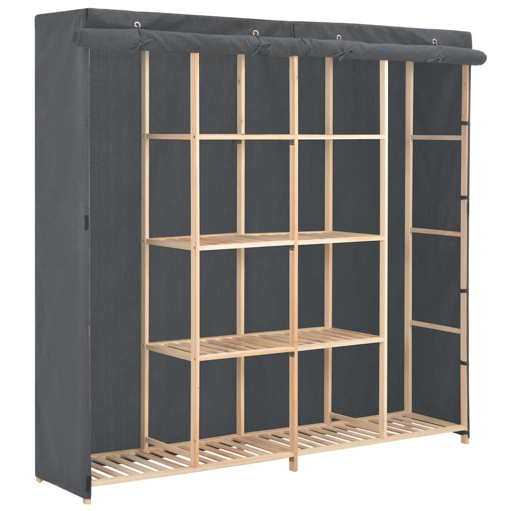 vidaXL Wardrobe | Grey | Cotton | 173 cm x 40 cm x 170 cm | Wardrobe 1