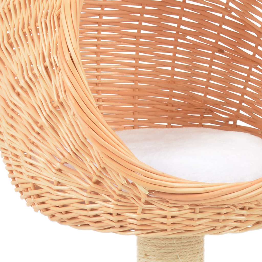 vidaXL Cat Tree | Natural | Willow, Sisal rope, Plush 4
