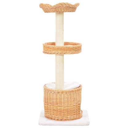 170728 vidaXL Cat Tree with Sisal Scratching Post Natural Willow Wood 3