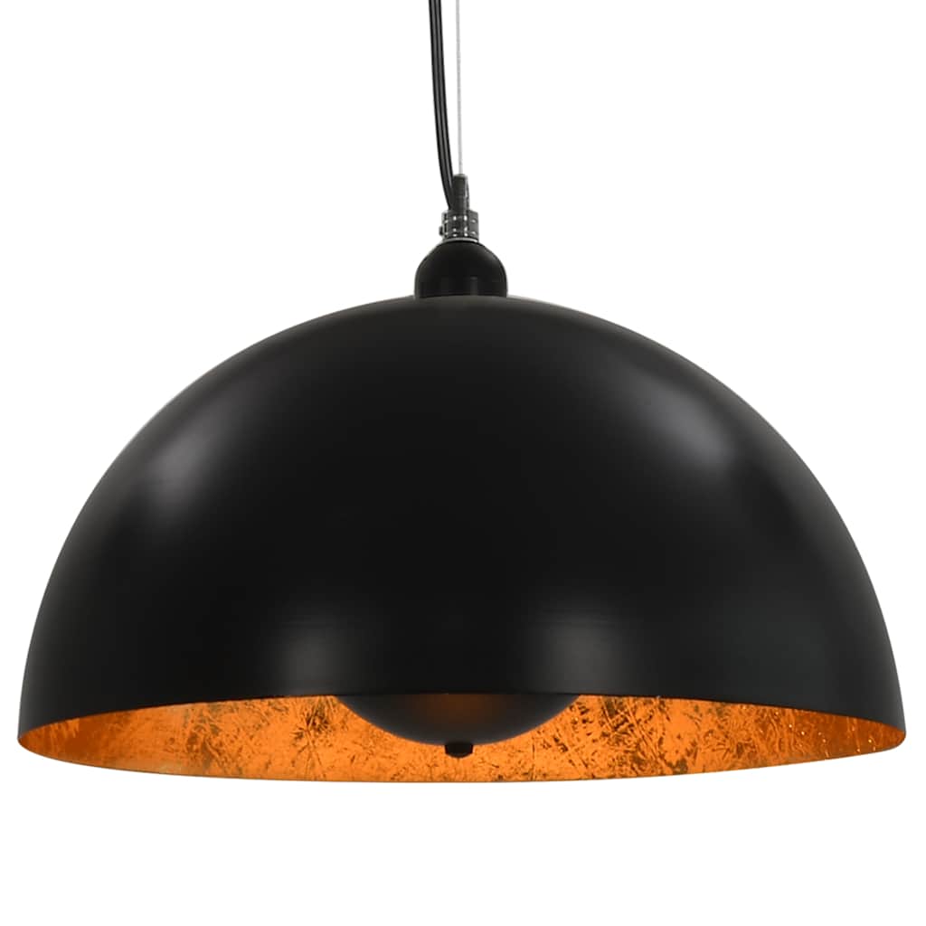 vidaXL Ceiling Lamp | Set of 2 | Black and Gold | Metal | Medium | Modern 6