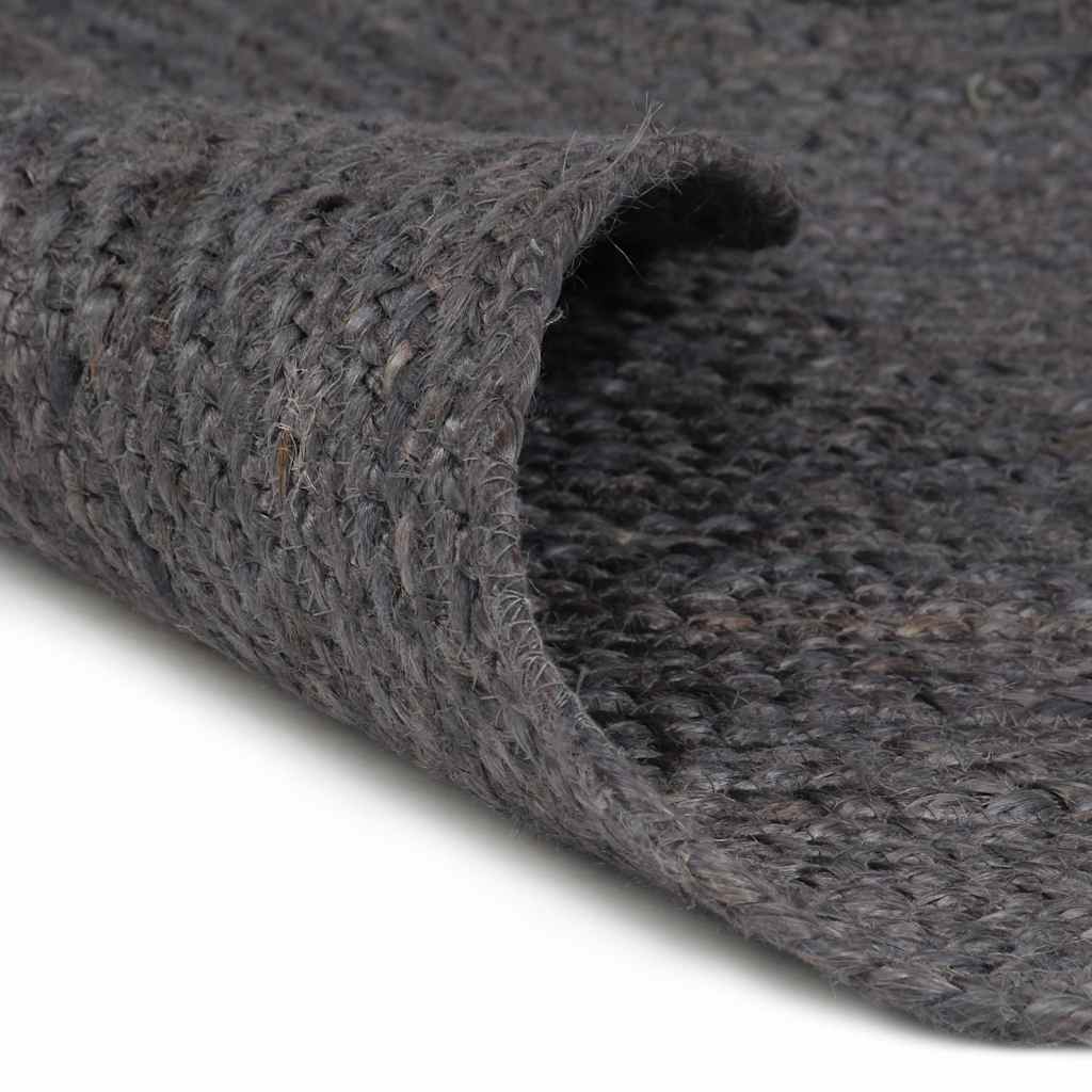 vidaXL Area Rug | Dark grey | Jute | 150 cm Diameter |  Durable  | Area Rug 2