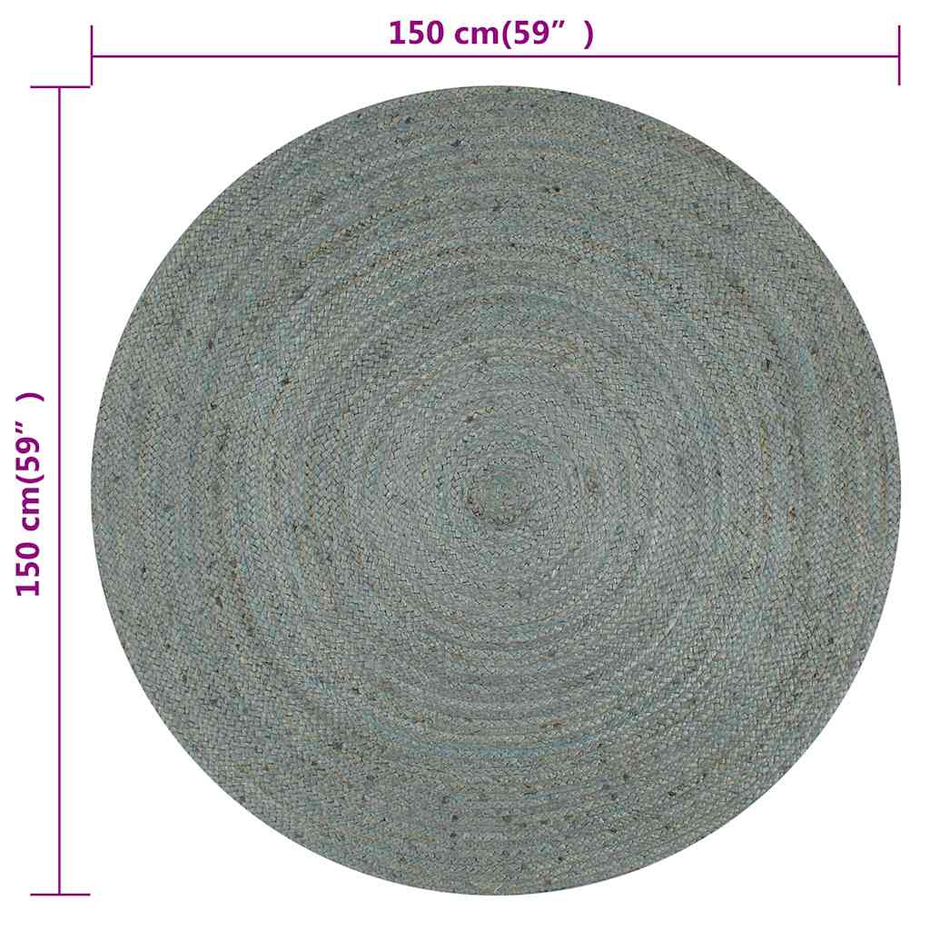 vidaXL Area Rug | Olive Green | Jute | 150 cm diameter | Durable | Area Rug 6