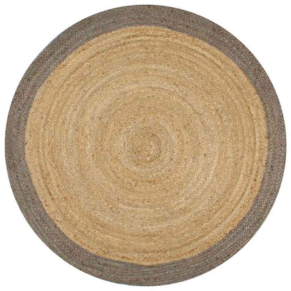vidaXL Area Rug | Natural and grey | Braided jute | 150 cm diameter | Durable 1