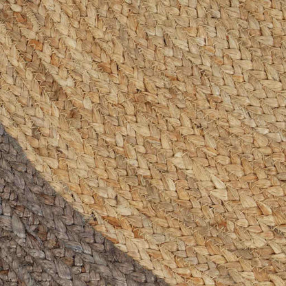 vidaXL Area Rug | Natural and grey | Braided jute | 150 cm diameter | Durable 4