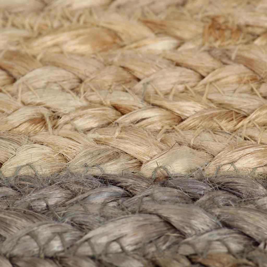 vidaXL Area Rug | Natural and grey | Braided jute | 150 cm diameter | Durable 5