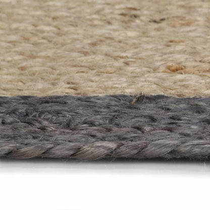 vidaXL Area Rug | Natural and dark grey | Braided jute | 150 cm diameter 3