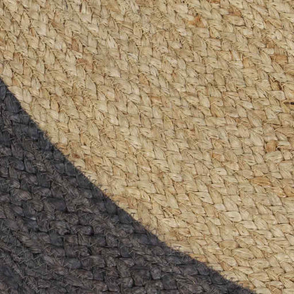 vidaXL Area Rug | Natural and dark grey | Braided jute | 150 cm diameter 4