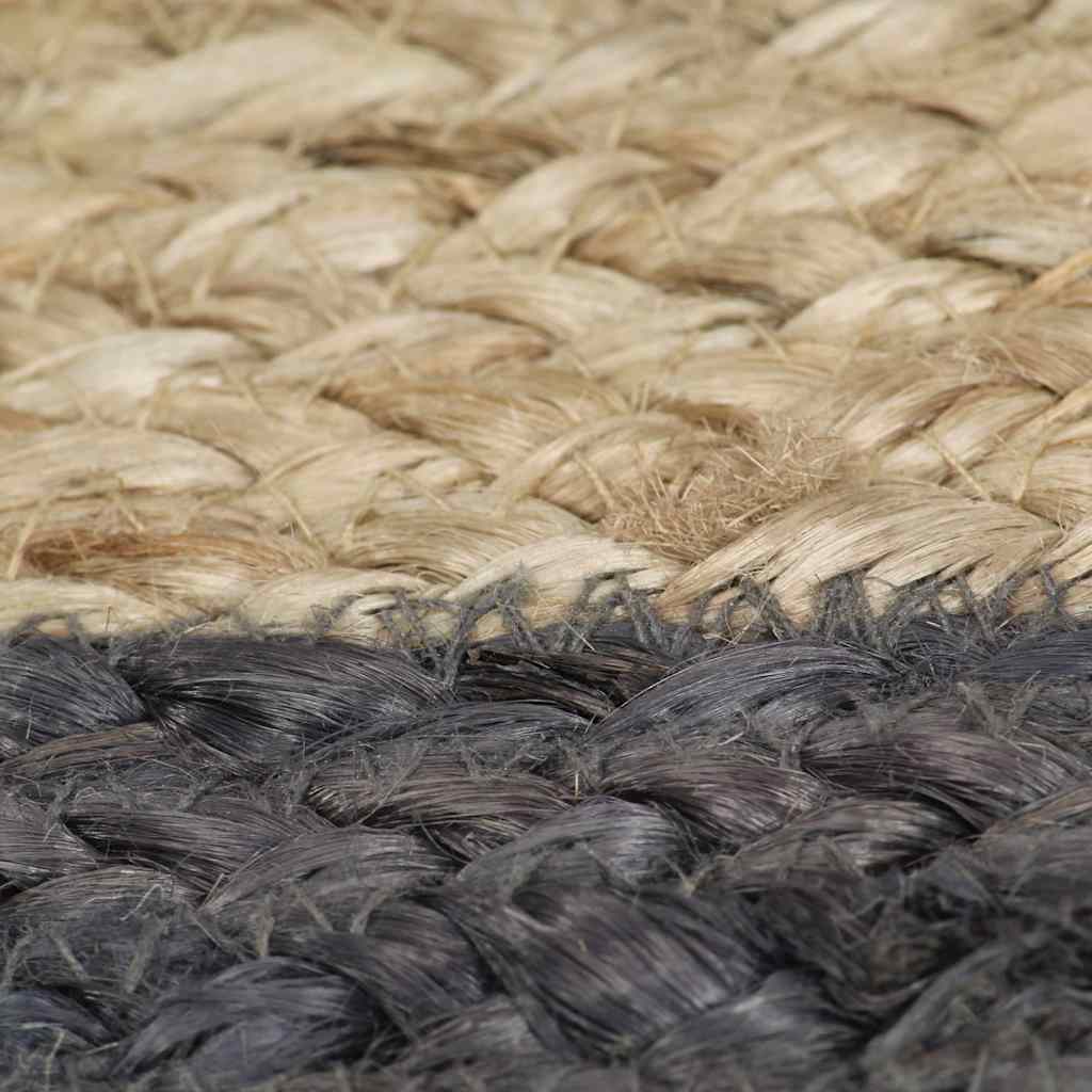 vidaXL Area Rug | Natural and dark grey | Braided jute | 150 cm diameter 5