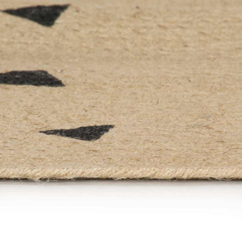 vidaXL Handmade Rug Jute with Triangle Print 150 cm 3