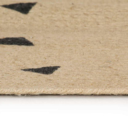 vidaXL Handmade Rug Jute with Triangle Print 150 cm 3