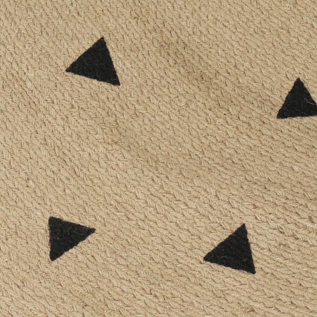 vidaXL Handmade Rug Jute with Triangle Print 150 cm 4