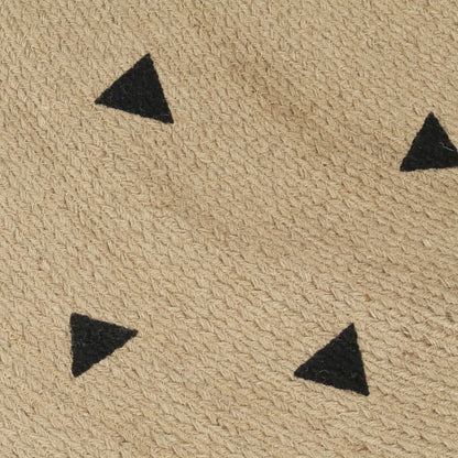 vidaXL Handmade Rug Jute with Triangle Print 150 cm 4