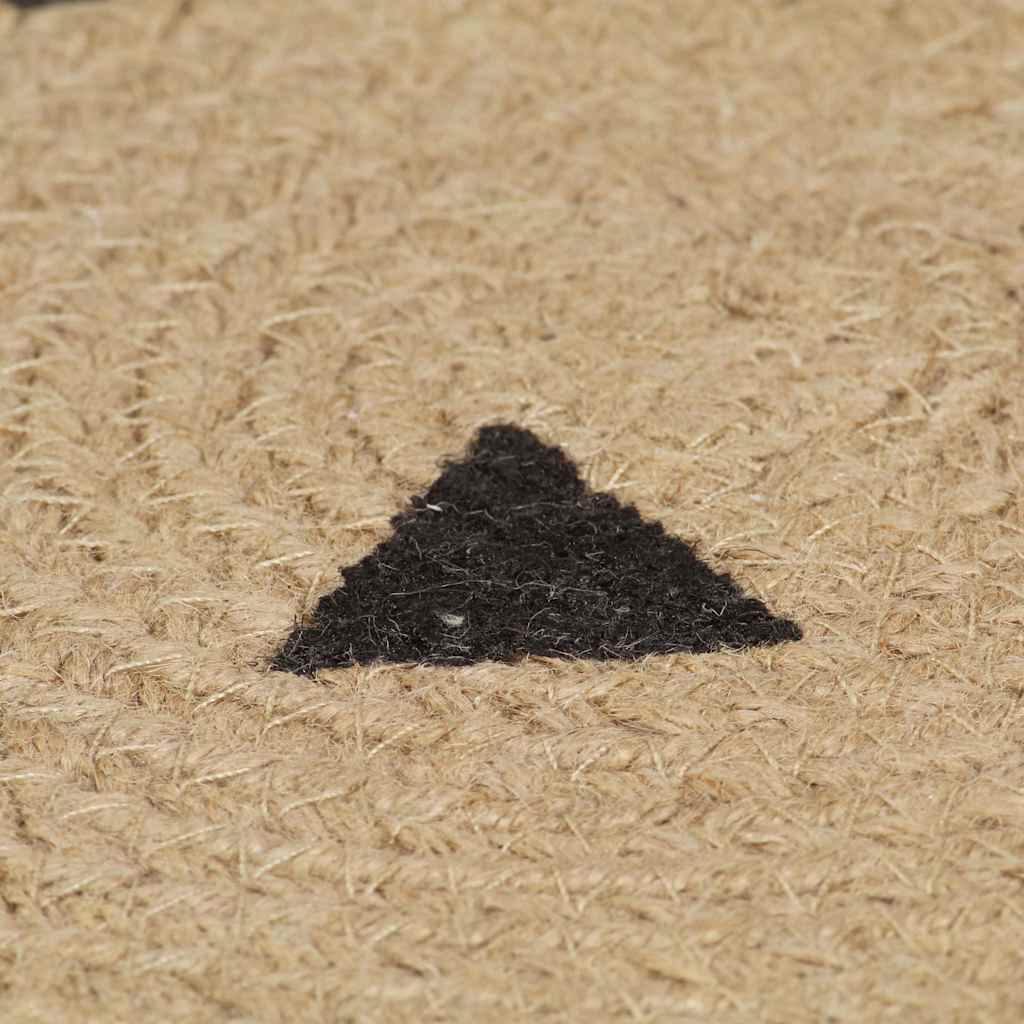 vidaXL Handmade Rug Jute with Triangle Print 150 cm 5