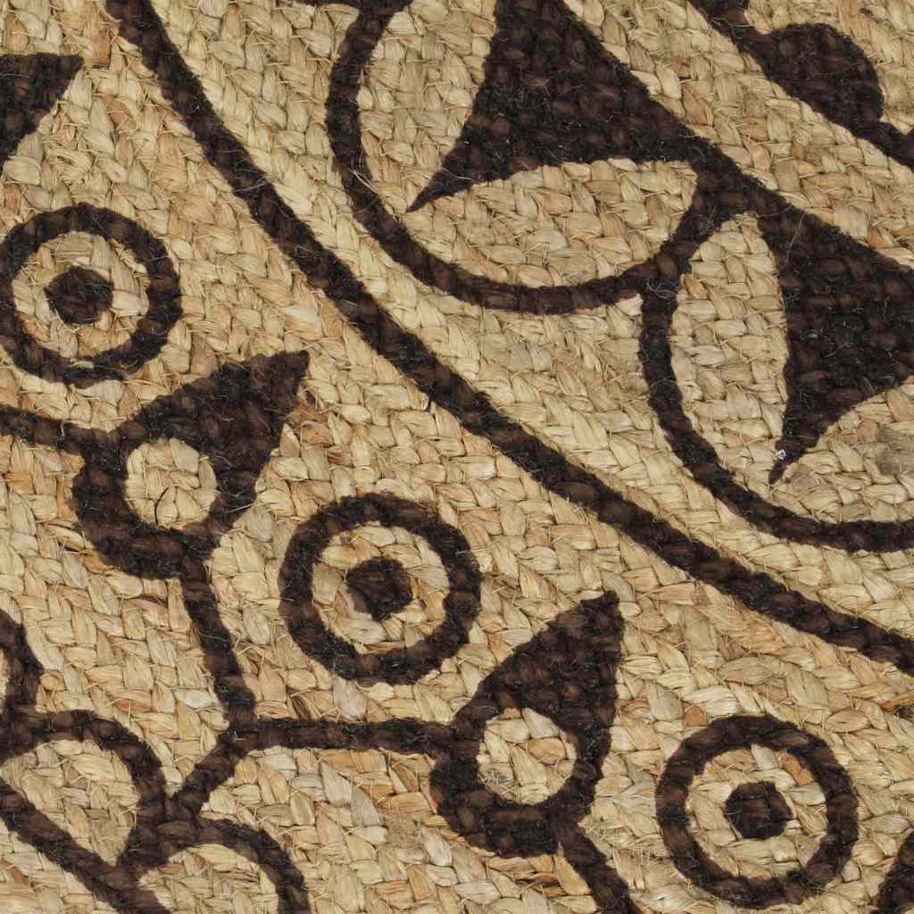 vidaXL Area Rug | Natural and dark brown | Jute | 150 cm | Durable | Area Rug 4