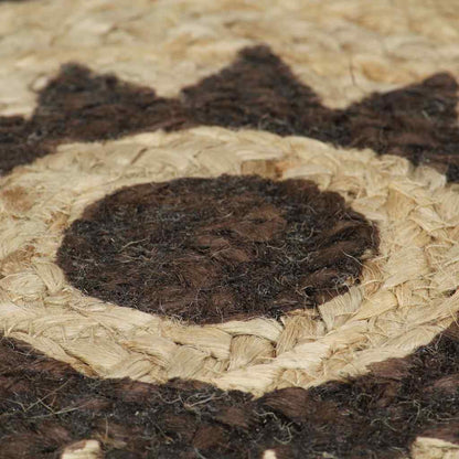 vidaXL Area Rug | Natural and dark brown | Jute | 150 cm | Durable | Area Rug 5