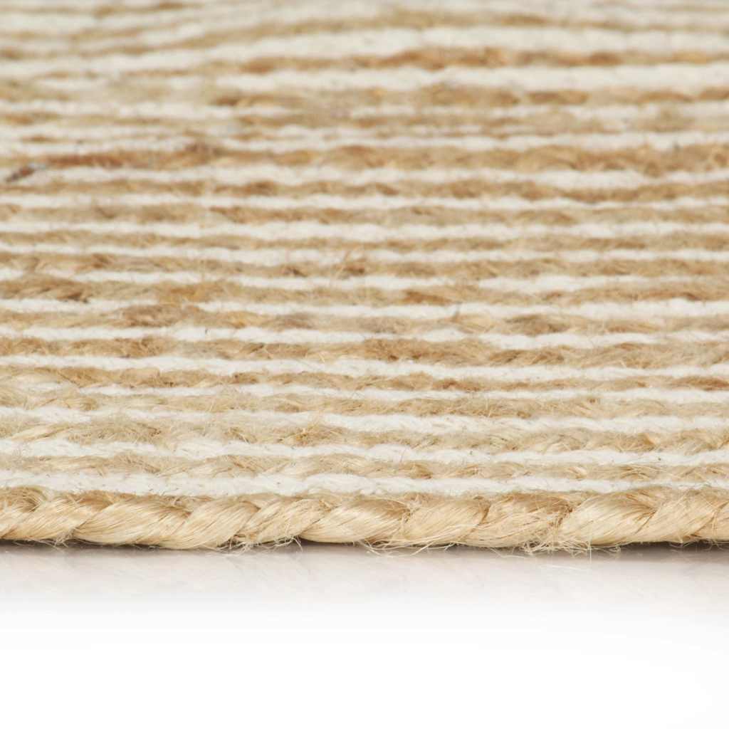 vidaXL Area Rug | Natural and white spiral design | 50% jute, 50% cotton 3