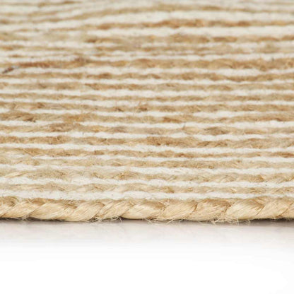 vidaXL Area Rug | Natural and white spiral design | 50% jute, 50% cotton 3
